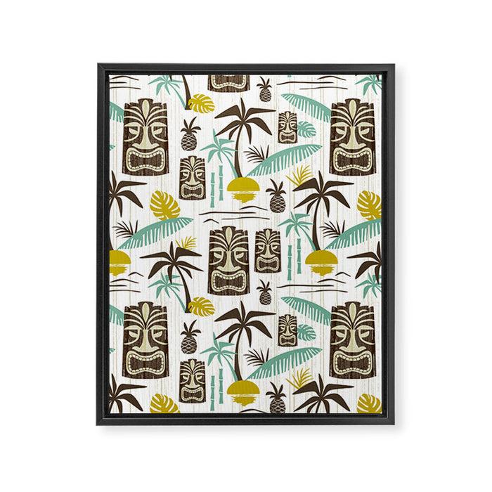 Island Tiki - White Framed Canvas Print Gallery Image 1