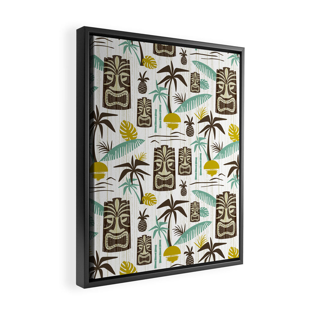 Island Tiki - White Framed Canvas Print Gallery Image 2