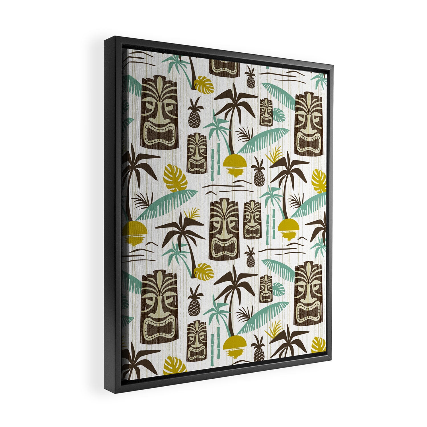 Island Tiki - White Framed Canvas Print Gallery Image 2
