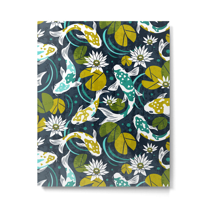Koi Pond - Green Metal Print Gallery Image 1
