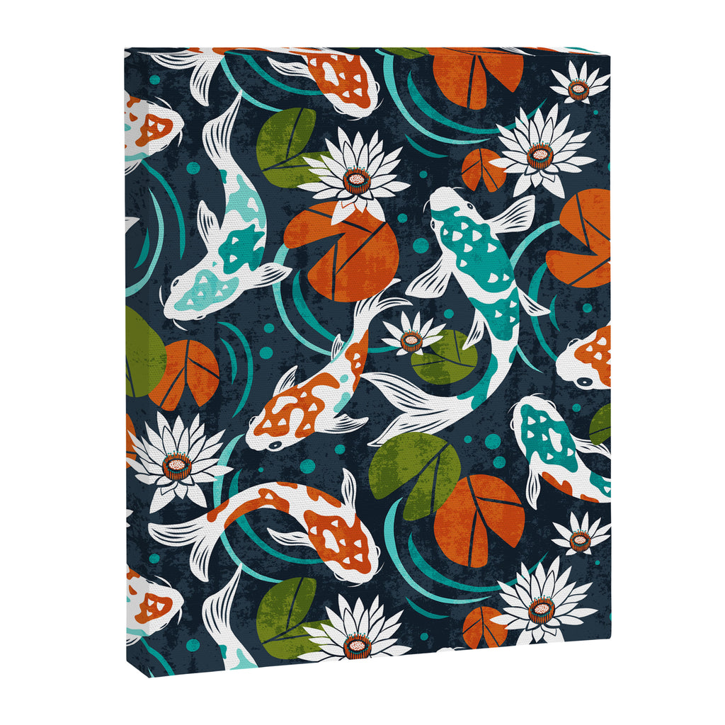 Koi Pond - Orange Canvas Print Gallery Image 8