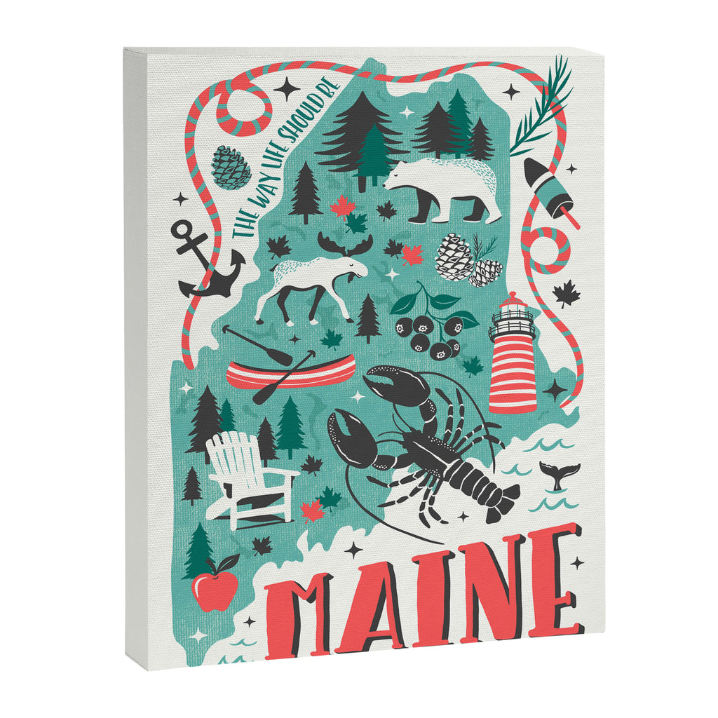 Maine Map Canvas Print Gallery Image 6