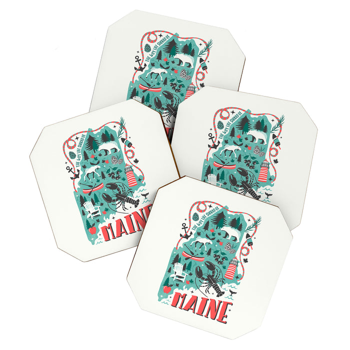 Maine Map Coaster Gallery Image 1