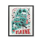 Maine Map Framed Canvas Print Gallery Image 6