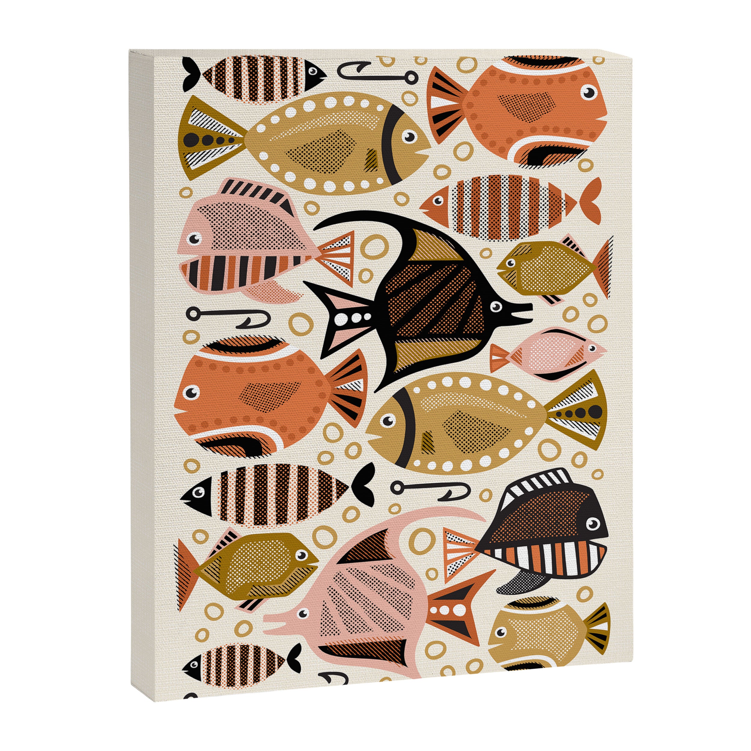 Mid Mod Deep Sea Fishing Ivory Canvas Print Gallery Image 6
