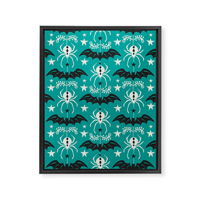 Night Creatures - Teal Framed Canvas Print Gallery Image 1