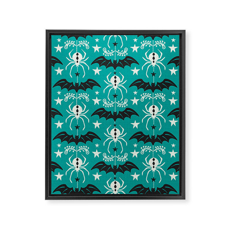 Night Creatures - Teal Framed Canvas Print Gallery Image 8