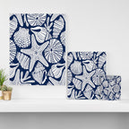 Ocean Floor Nautical Shells Navy Blue Canvas Print Gallery Image 3