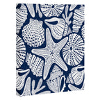 Ocean Floor Nautical Shells Navy Blue Canvas Print Gallery Image 3