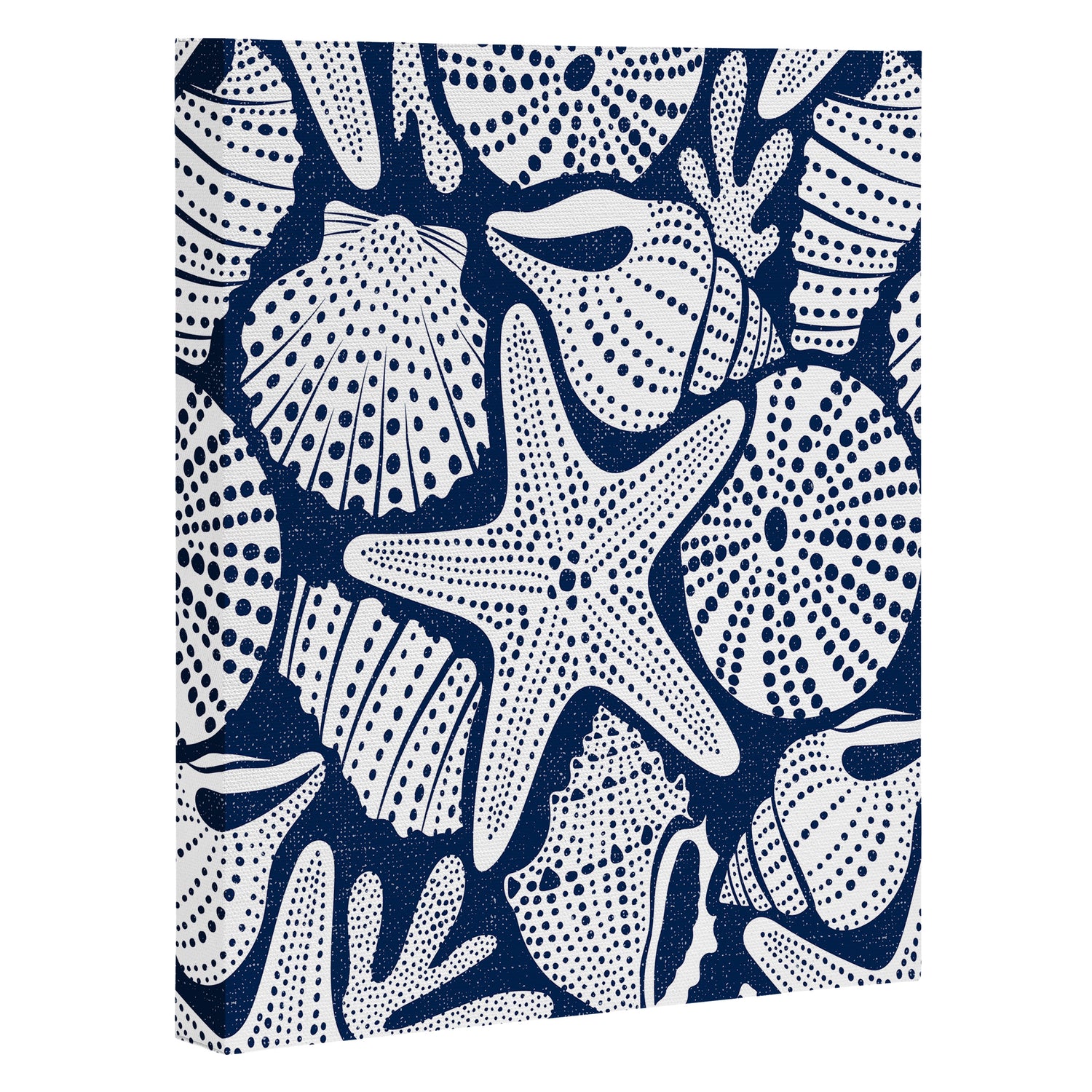 Ocean Floor Nautical Shells Navy Blue Canvas Print Gallery Image 3