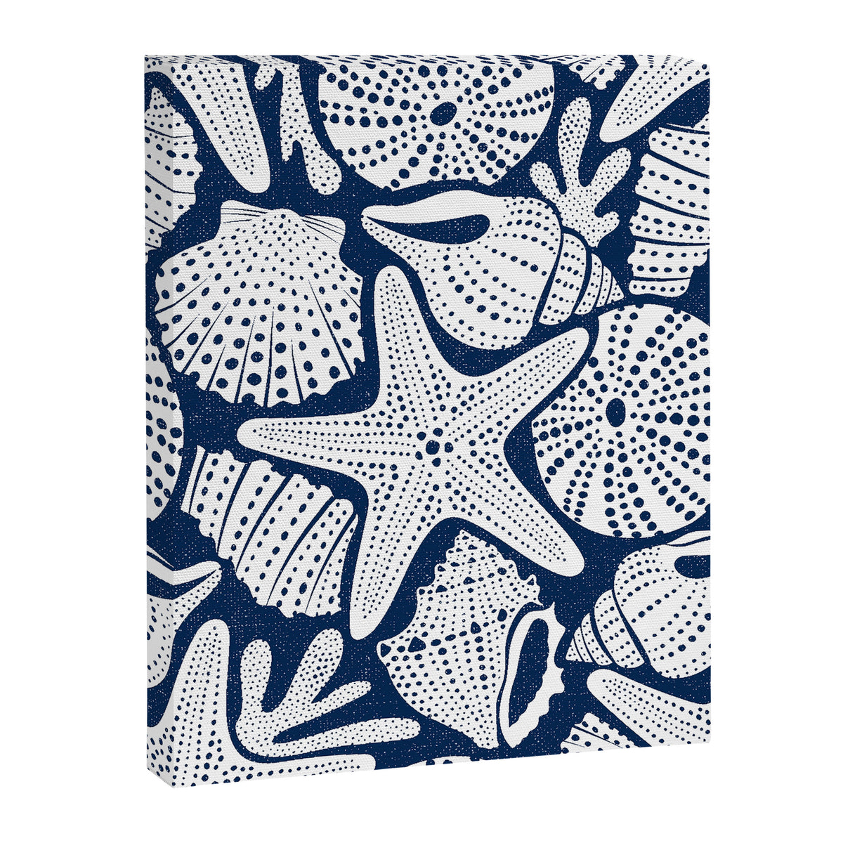 Ocean Floor Nautical Shells Navy Blue Canvas Print Gallery Image 8