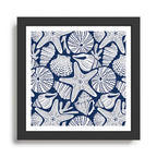 Ocean Floor Nautical Shells Navy Blue Framed Art Print Gallery Image 1