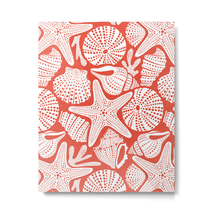Ocean Floor Nautical Shells Red Metal Print Gallery Image 1