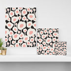 Poppy Dot - Retro Floral Black Pink Canvas Print Gallery Image 3