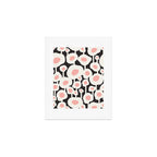 Poppy Dot - Retro Floral Black Pink Art Print Gallery Image 1