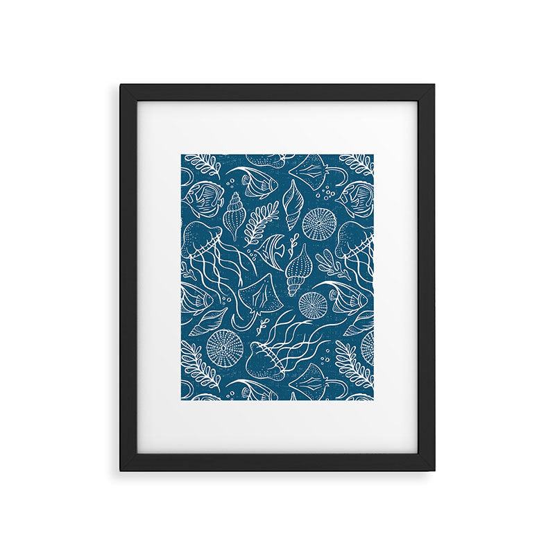 Sea Life - Marine Blue Framed Art Print Gallery Image 6