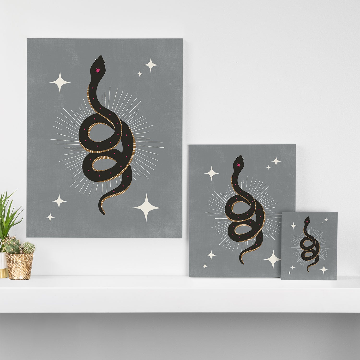 Slither - Gray Canvas Print Gallery Image 3
