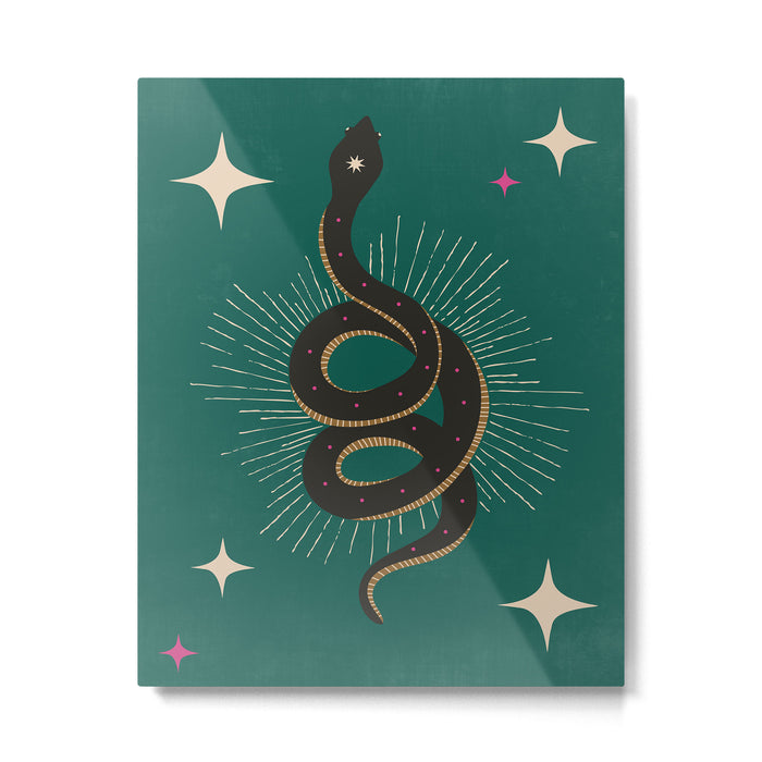 Slither - Green Metal Print Gallery Image 1