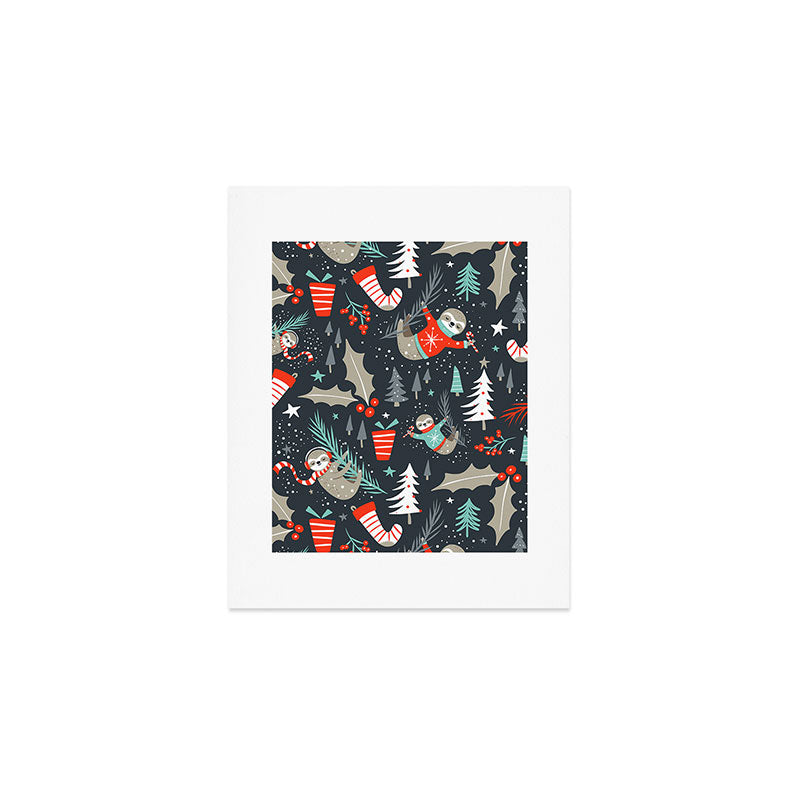 Slothy Holidays Art Print Gallery Image 1