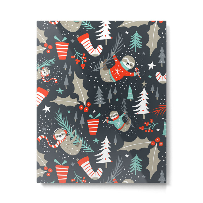 Slothy Holidays Metal Print Gallery Image 1