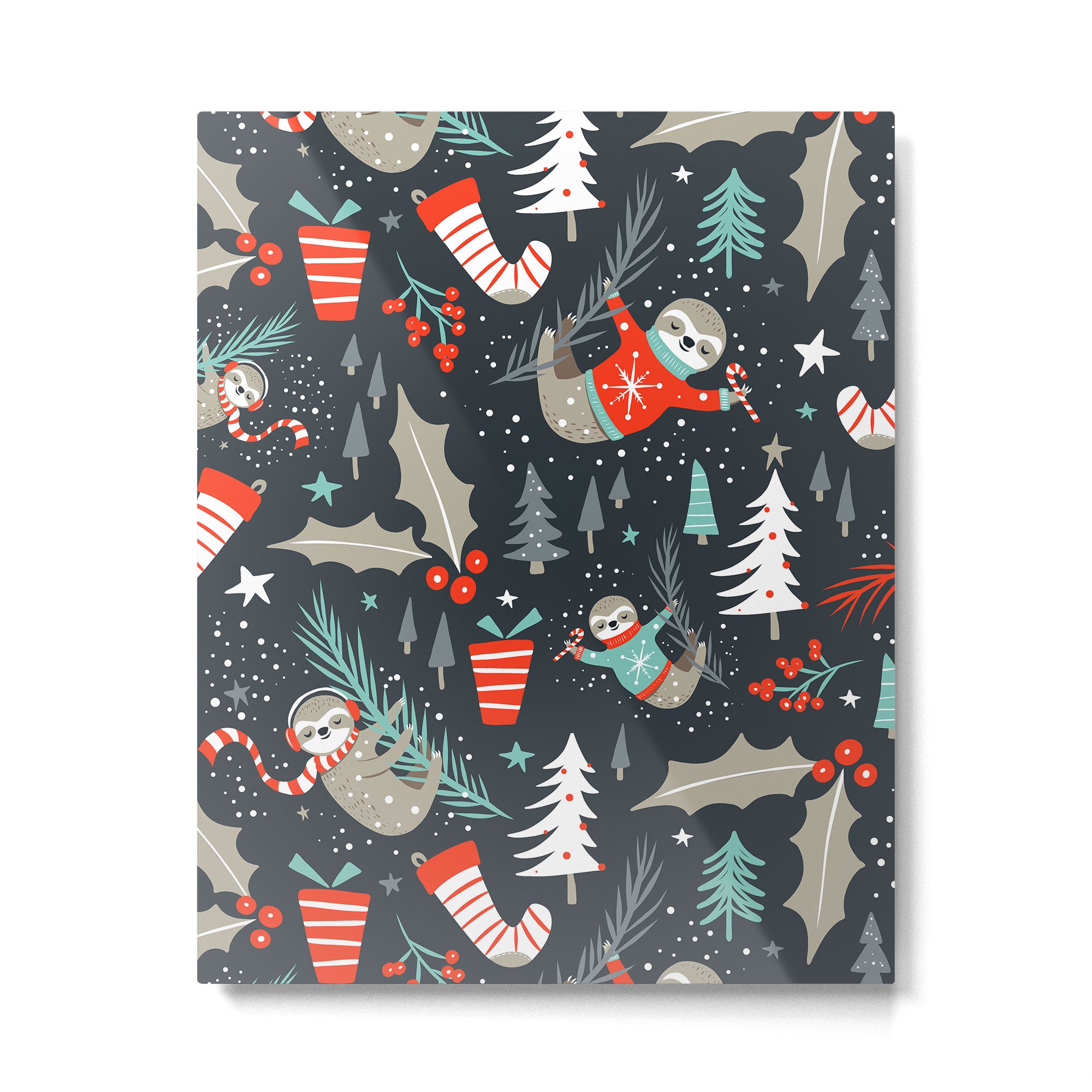 Slothy Holidays Metal Print Gallery Image 6