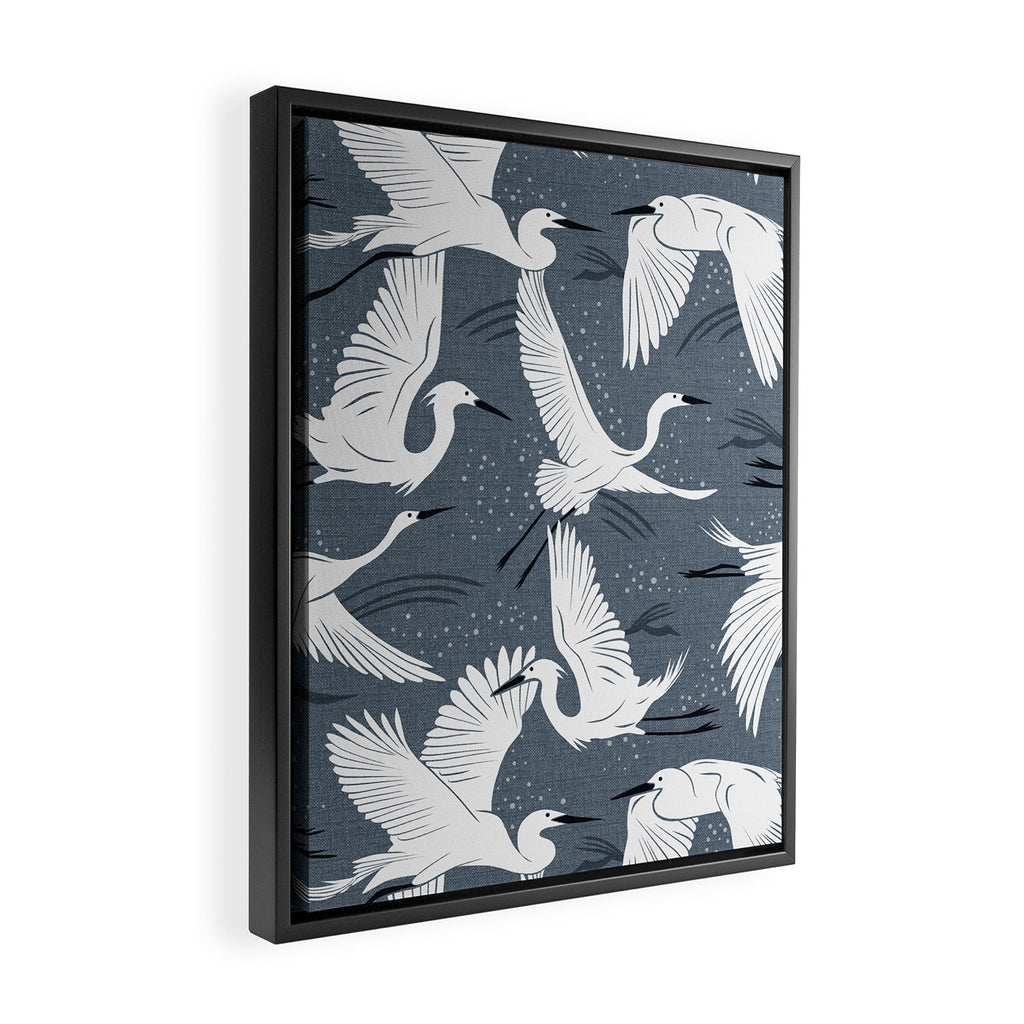 Soaring Wings - Steel Blue Grey Framed Canvas Print Gallery Image 2