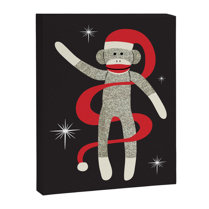 Sock Monkey Santa Canvas Print Gallery Image 1