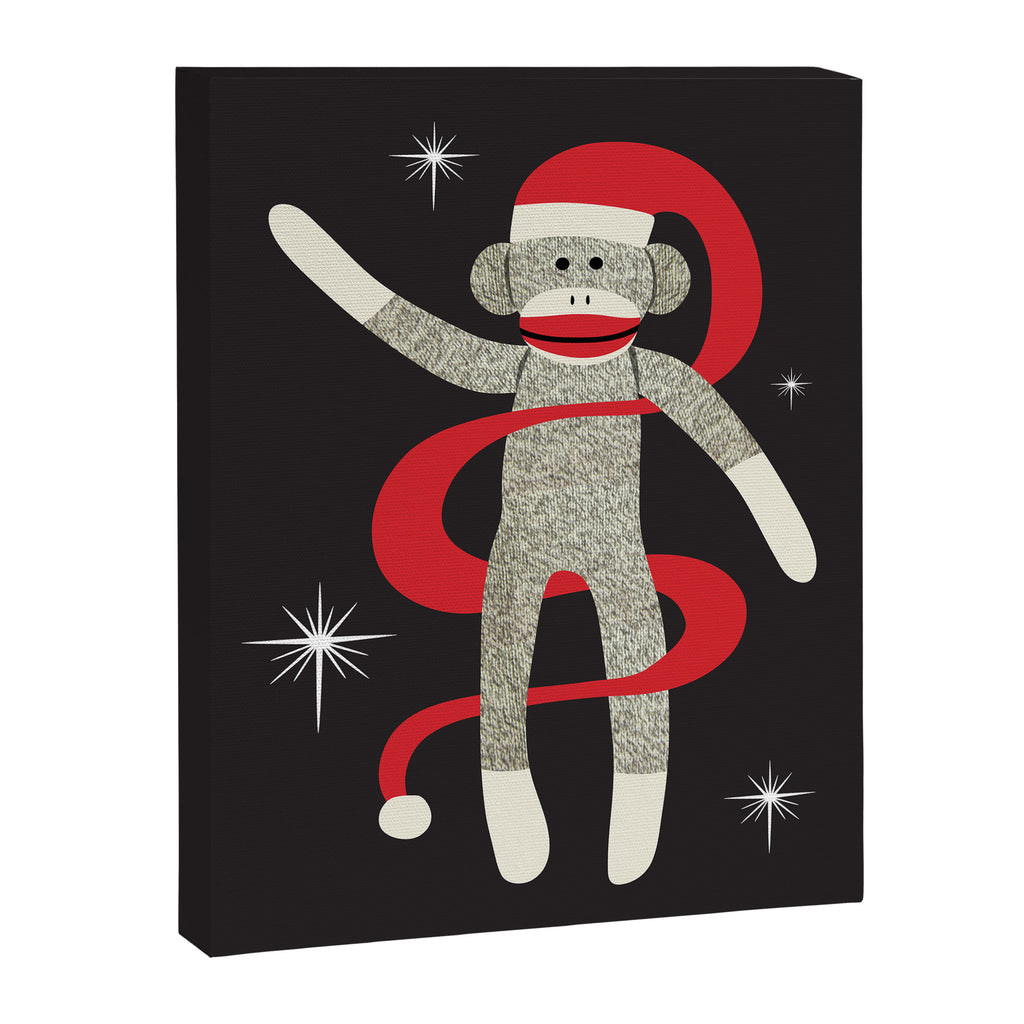 Sock Monkey Santa Canvas Print Gallery Image 6