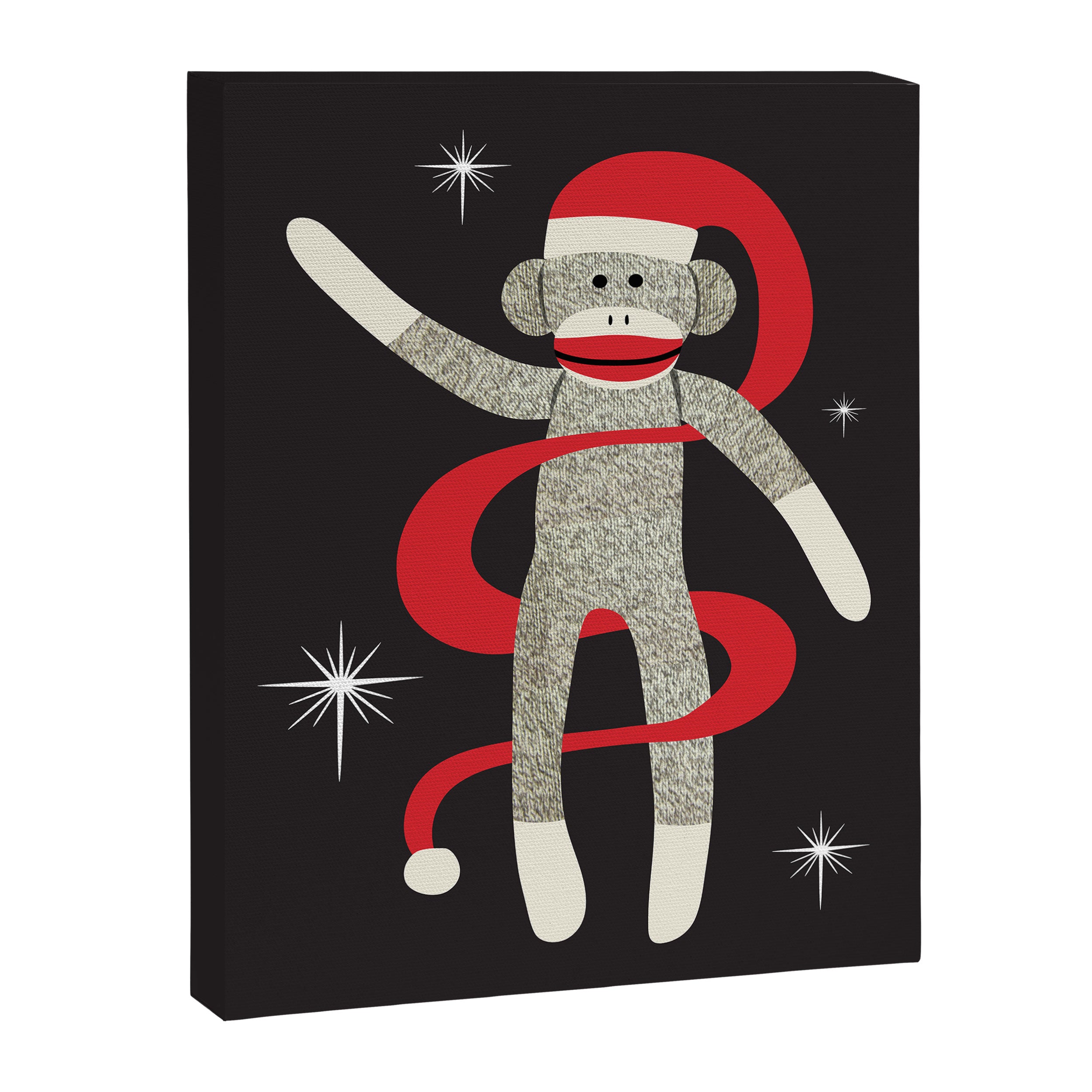 Sock Monkey Santa Canvas Print Gallery Image 6