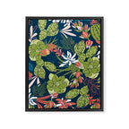Succulent Garden Navy Framed Canvas Print Gallery Image 8