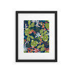 Succulent Garden Navy Framed Art Print Gallery Image 6