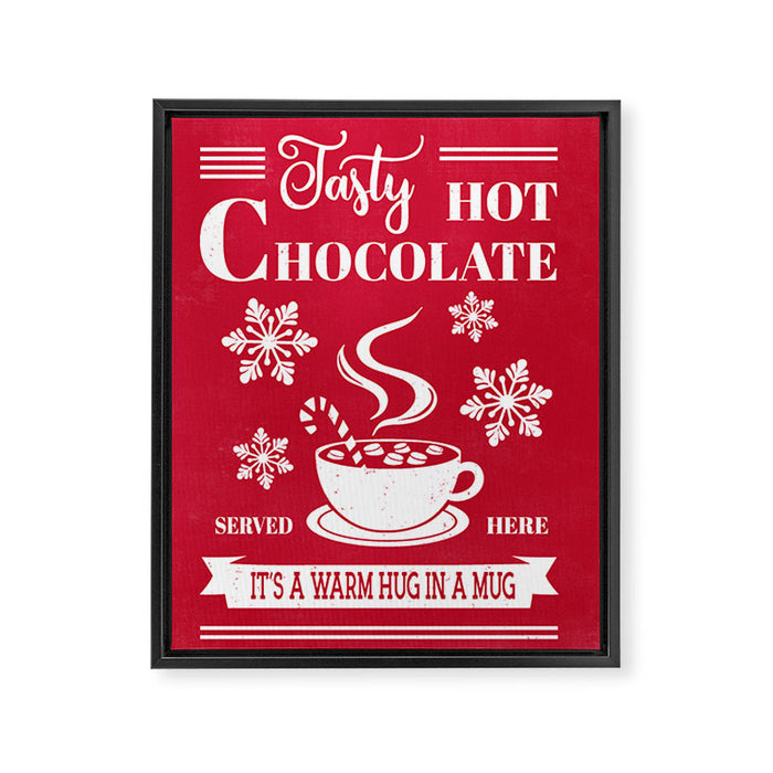 Tasty Hot Chocolate Red Framed Canvas Print Gallery Image 1
