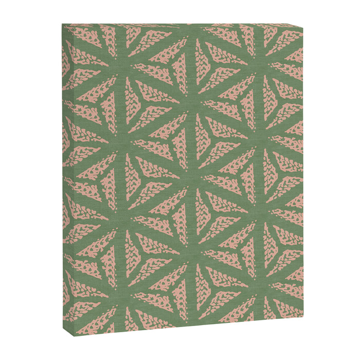 Threaded Geometric Green Peach Canvas Print Gallery Image 1