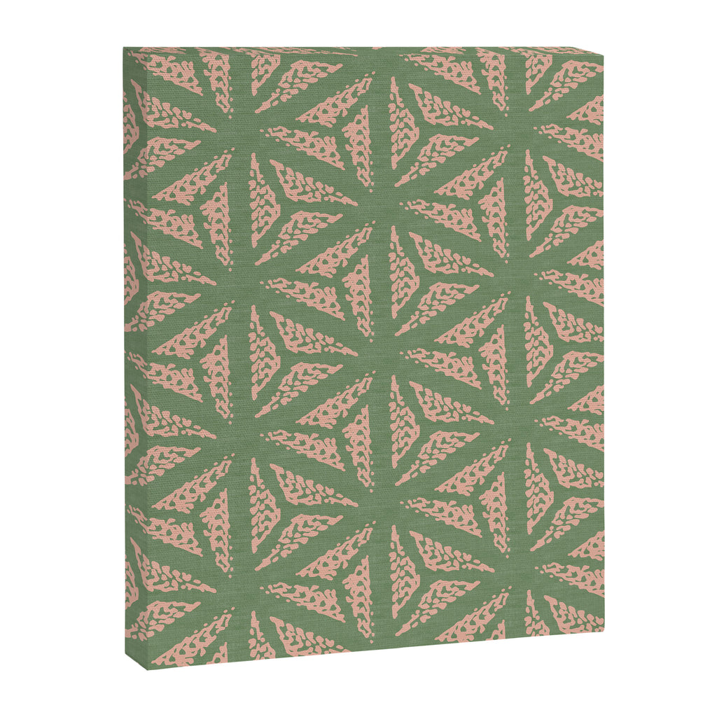Threaded Geometric Green Peach Canvas Print Gallery Image 8