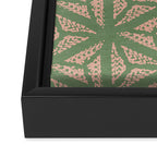 Threaded Geometric Green Peach Framed Canvas Print Gallery Image 3