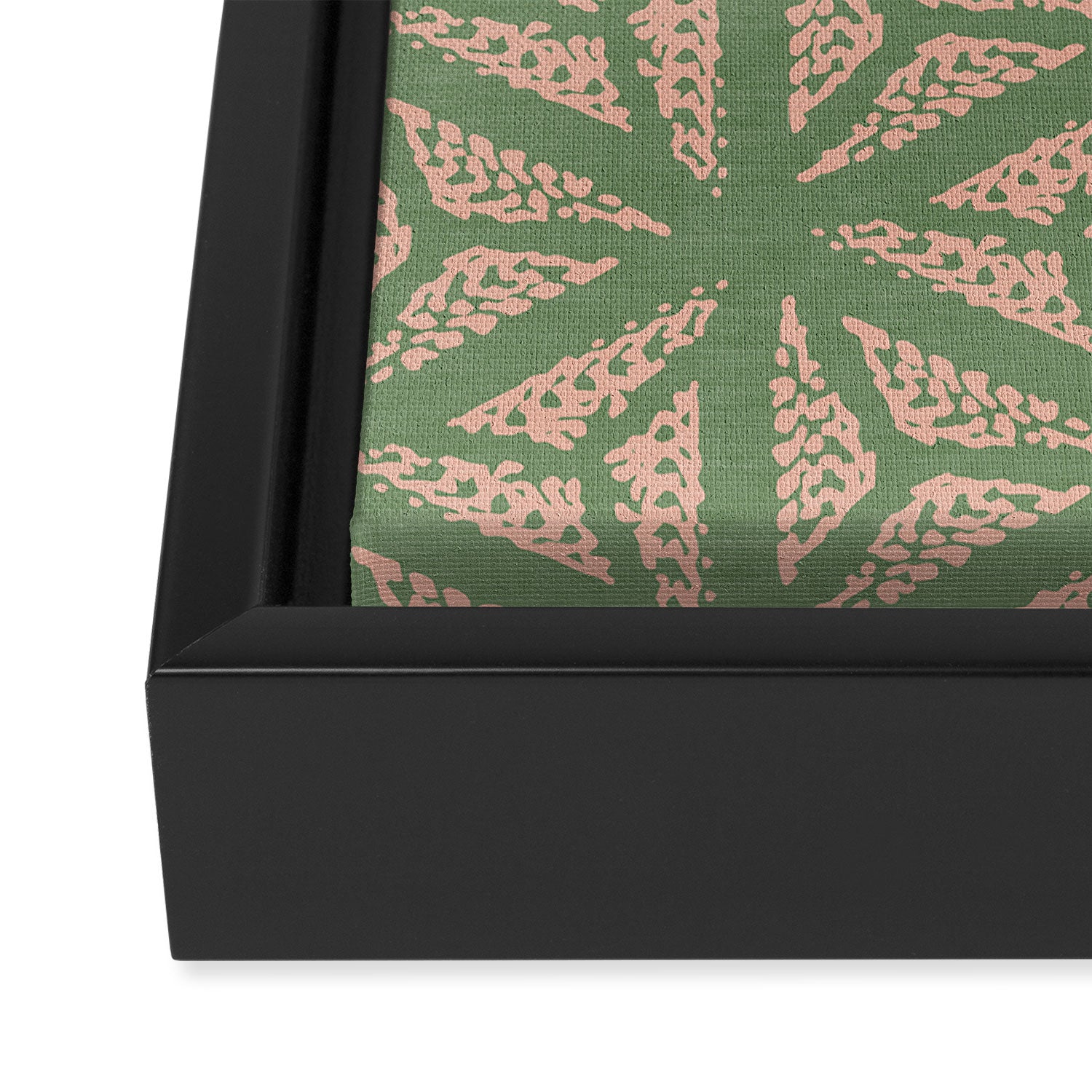 Threaded Geometric Green Peach Framed Canvas Print Gallery Image 3