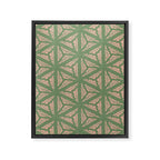 Threaded Geometric Green Peach Framed Canvas Print Gallery Image 8
