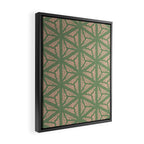 Threaded Geometric Green Peach Framed Canvas Print Gallery Image 2