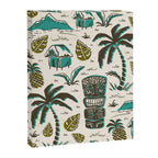 Tiki Party - Ivory Aqua Canvas Print Gallery Image 8