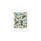 Tiki Party - Ivory Aqua Art Print Gallery Image 1