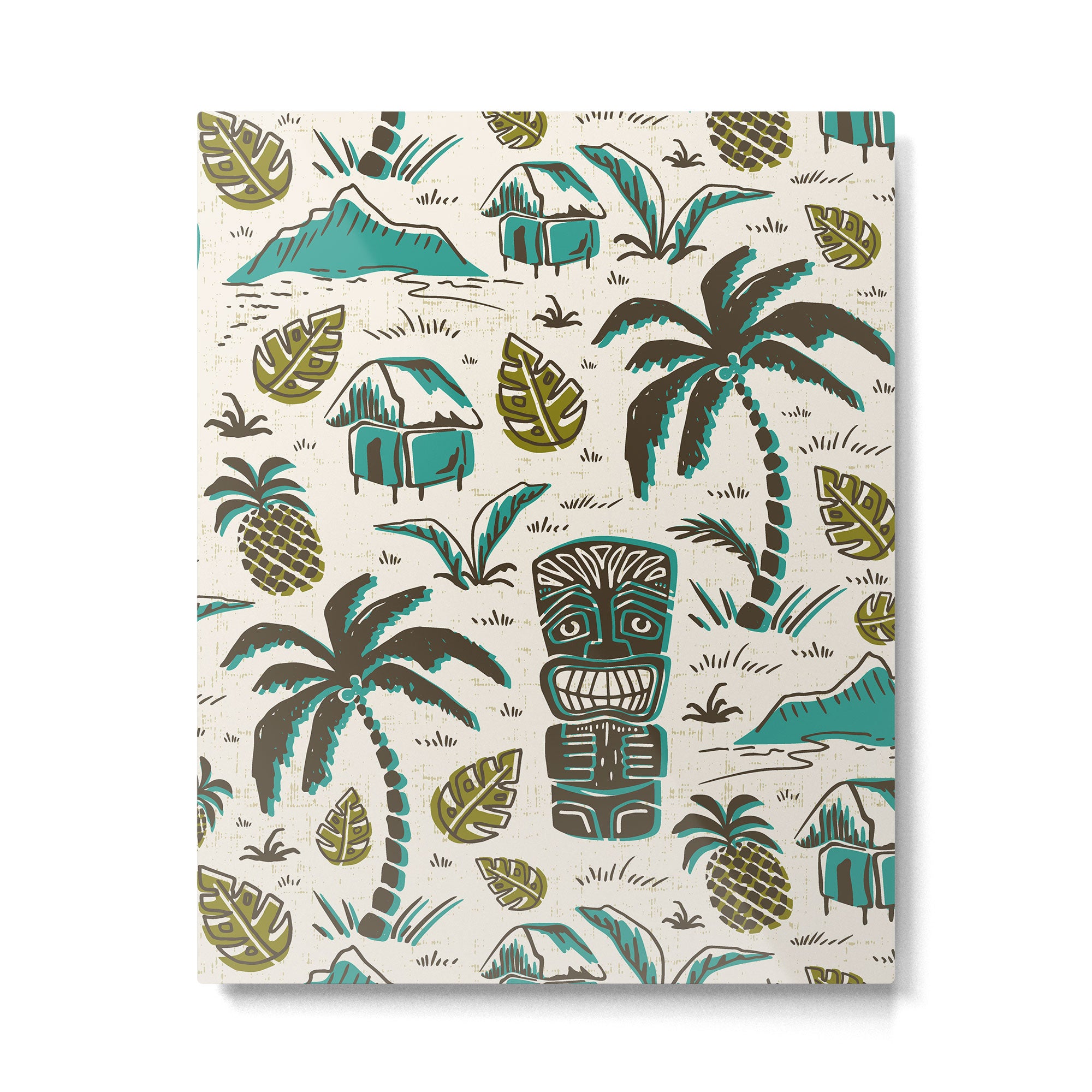 Tiki Party - Ivory Aqua Metal Print Gallery Image 6