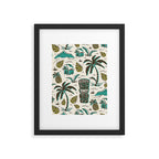 Tiki Party - Ivory Aqua Framed Art Print Gallery Image 6