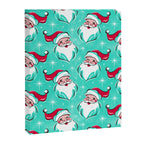 'Tis The Season Retro Santa Aqua Multi Pattern Canvas Print Gallery Image 8