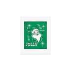 'Tis The Season - Retro Santa Green Art Print Gallery Image 1