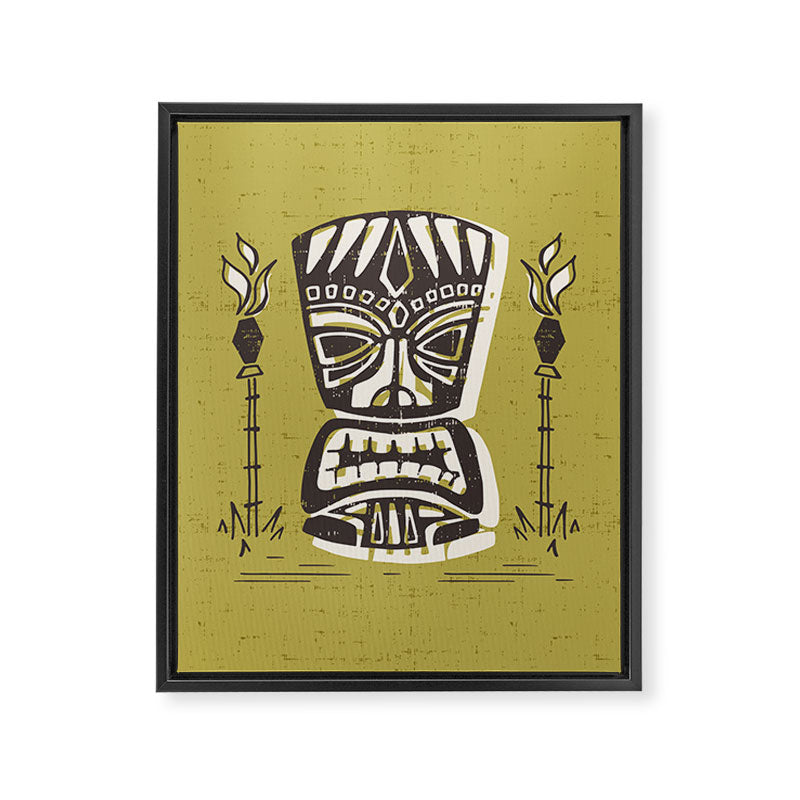 Tropical Tiki Green Framed Canvas Print Gallery Image 6