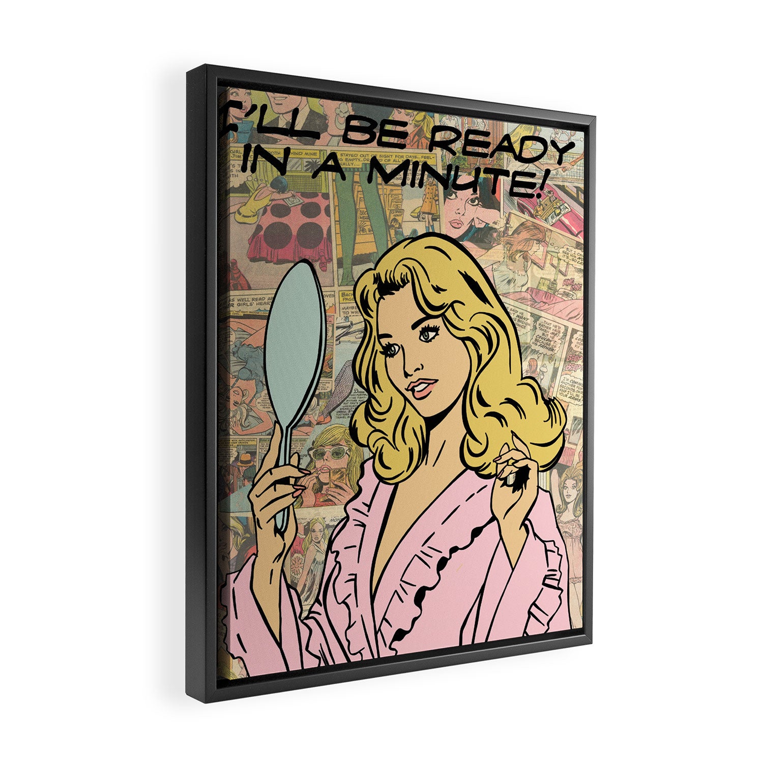 ready in a min color Framed Canvas Print Gallery Image 2