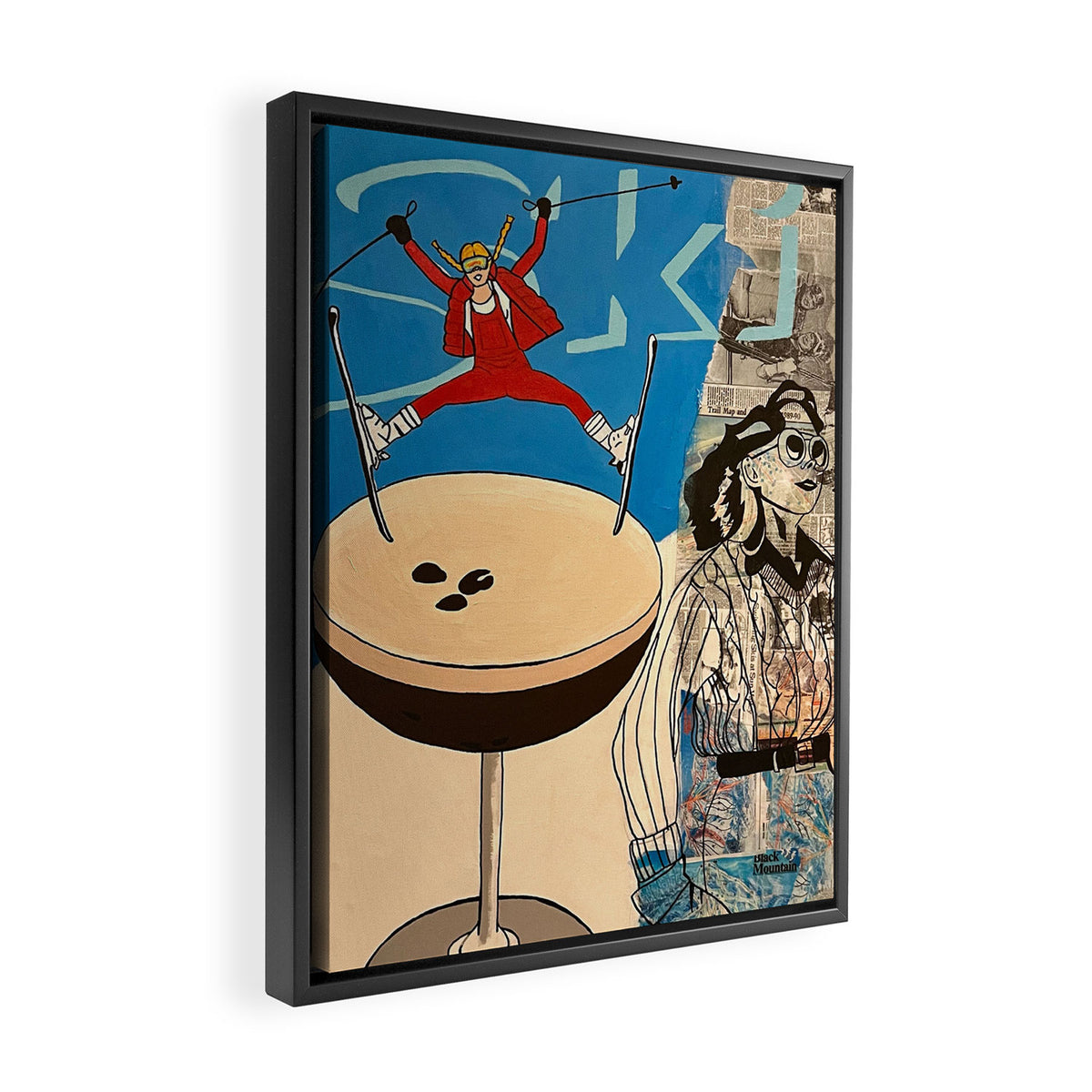 ski! painting Framed Canvas Print Gallery Image 2