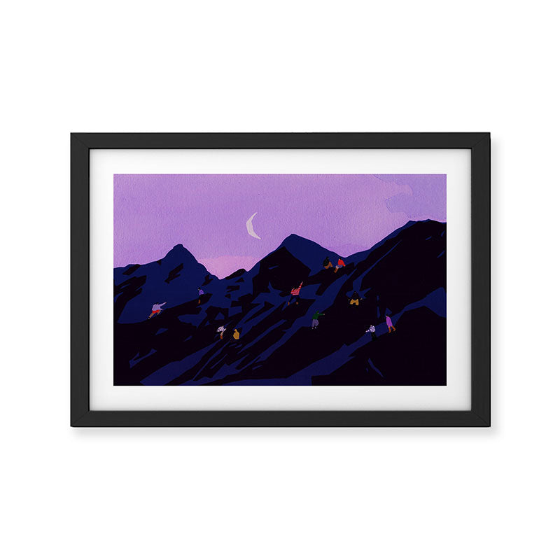 Moonlight mountain Framed Art Print Gallery Image 2