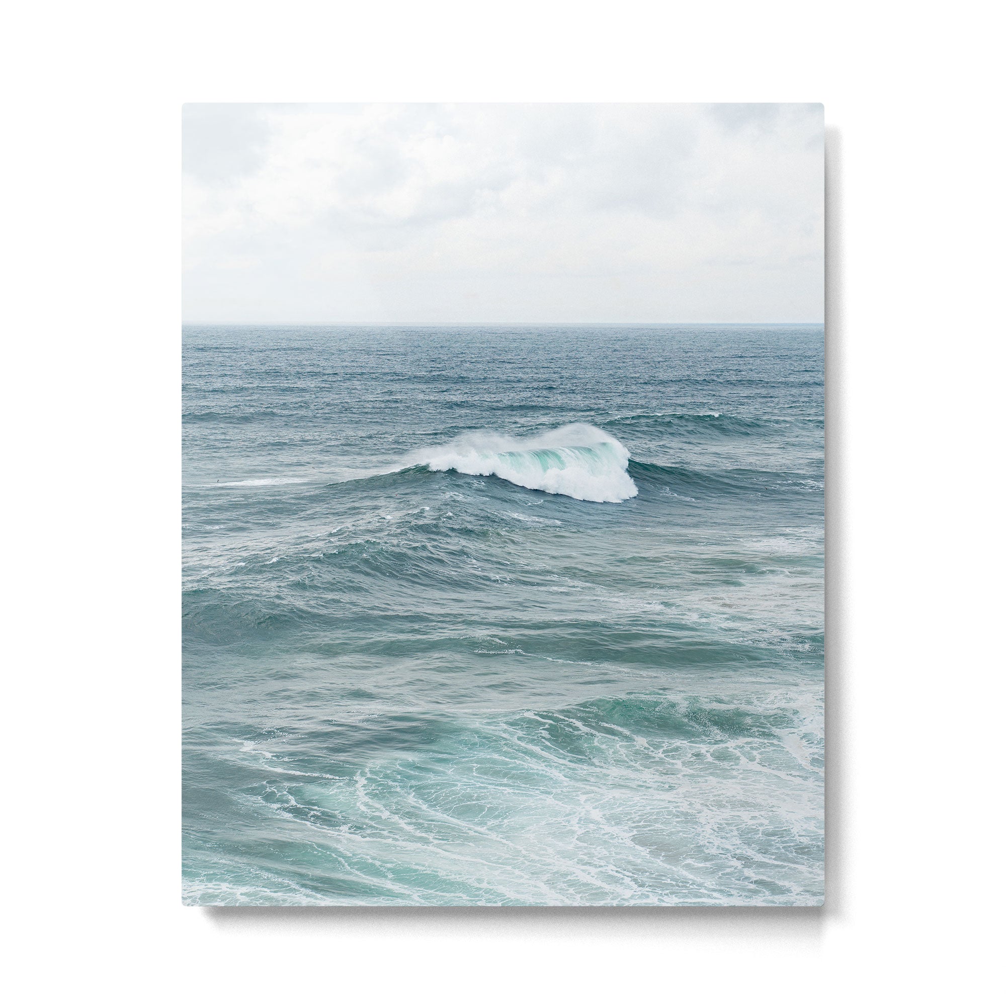 Atlantic Blues | Blue Ocean Water on the Coast of Nazaré Art Print | Wave Photography in Portugal Metal Print Gallery Image 4