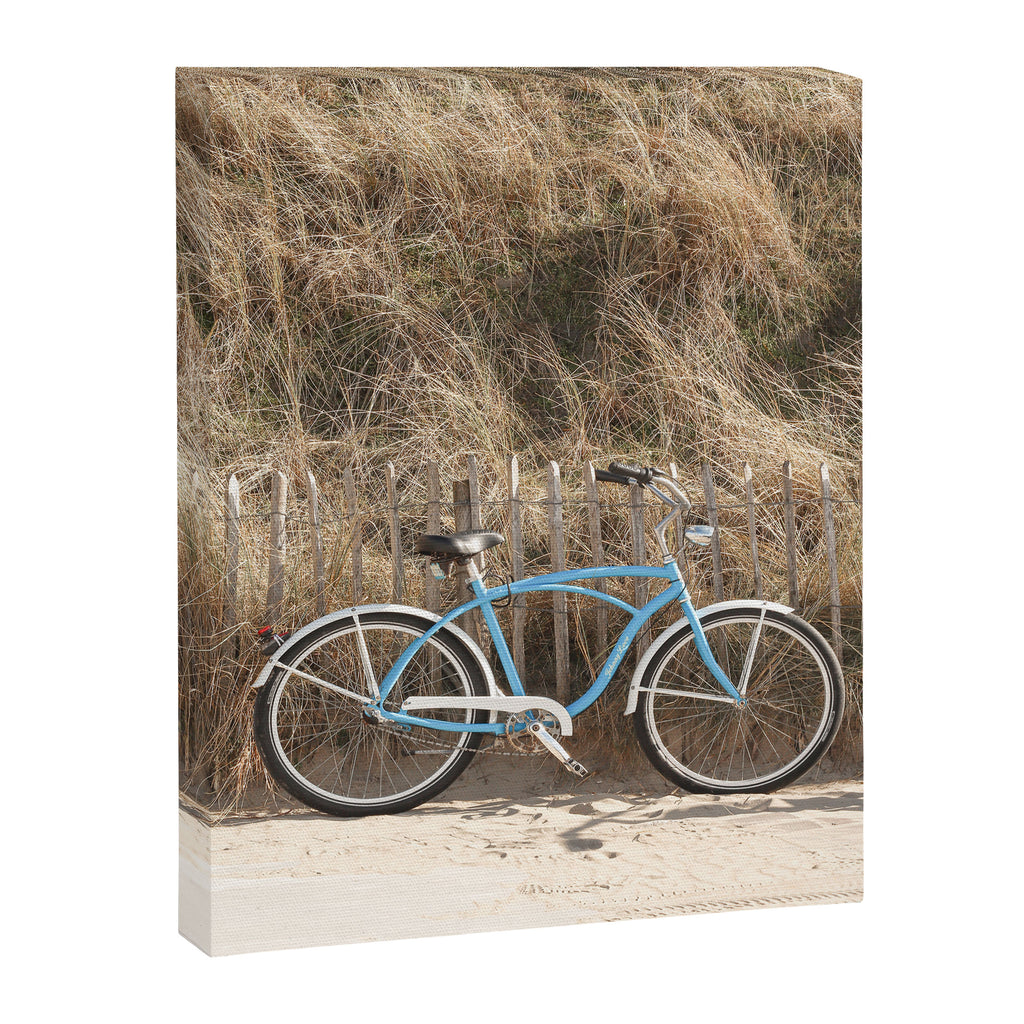 Blue Beach Bike In Holland Photo | Dutch Grass Dunes Summer Holiday Art Print | Europe Travel Photography Canvas Print Gallery Image 6